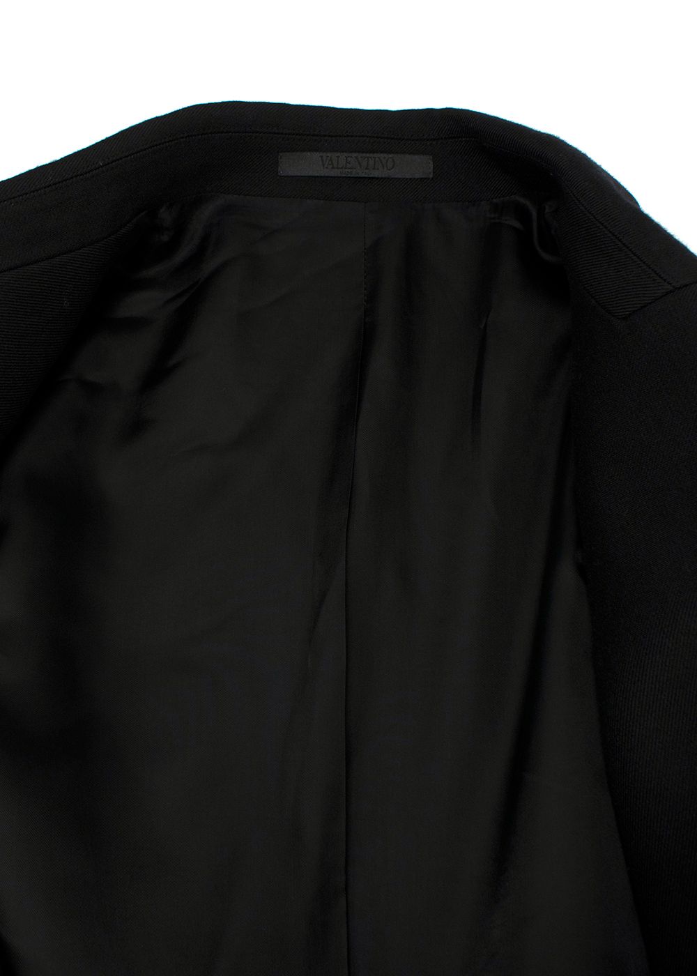 Men's Valentino Black Structured Coat Size S wool/silk