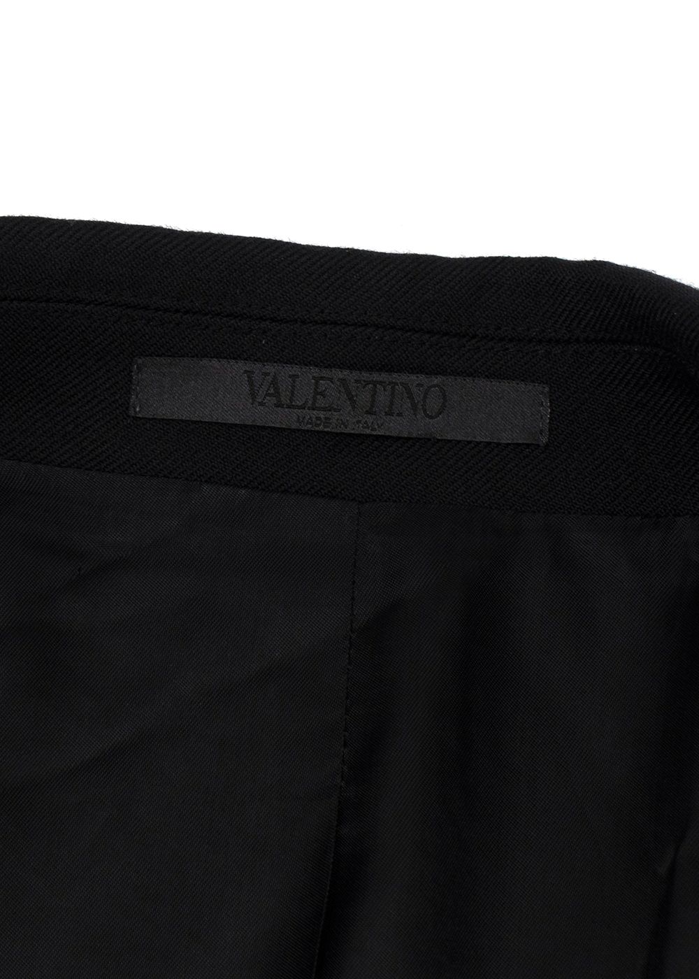 Men's Valentino Black Structured Coat Size S wool/silk