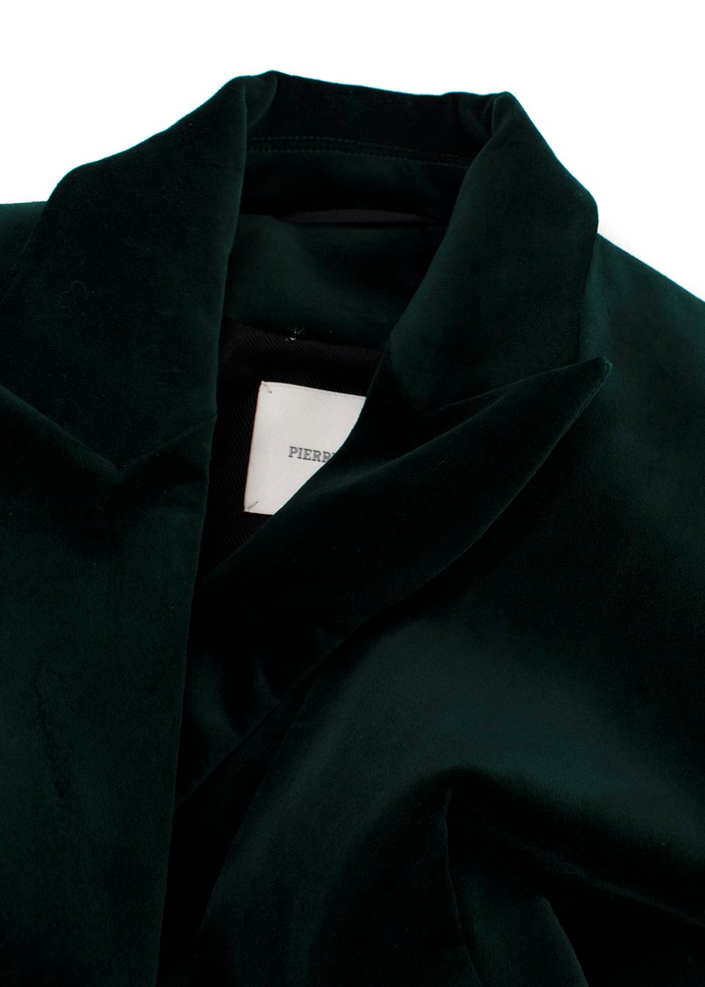 Pierre Balmain Forest Green Velvet Double Breasted Blazer Size XS