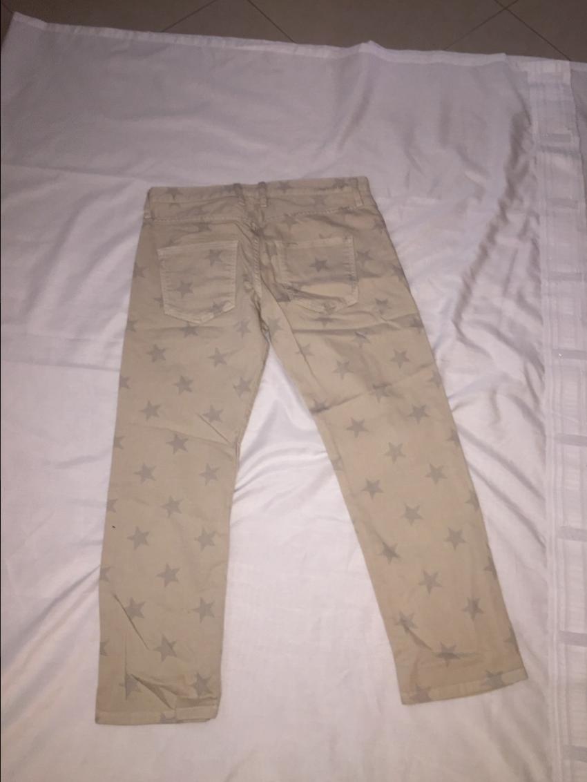 Preowned Current/Elliott The Stiletto Vanilla Star Jeans Size 26/66 Beige/Nude cotton