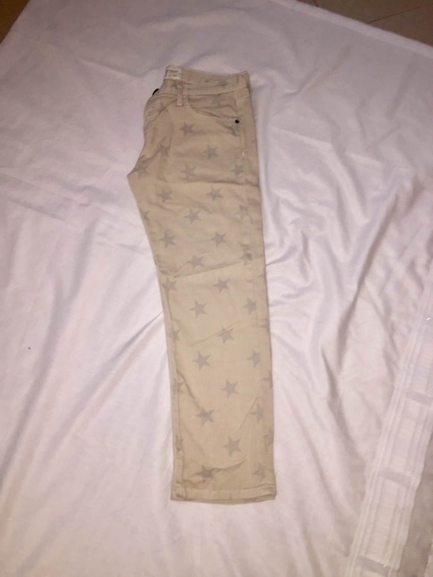 Preowned Current/Elliott The Stiletto Vanilla Star Jeans Size 26/66 Beige/Nude cotton