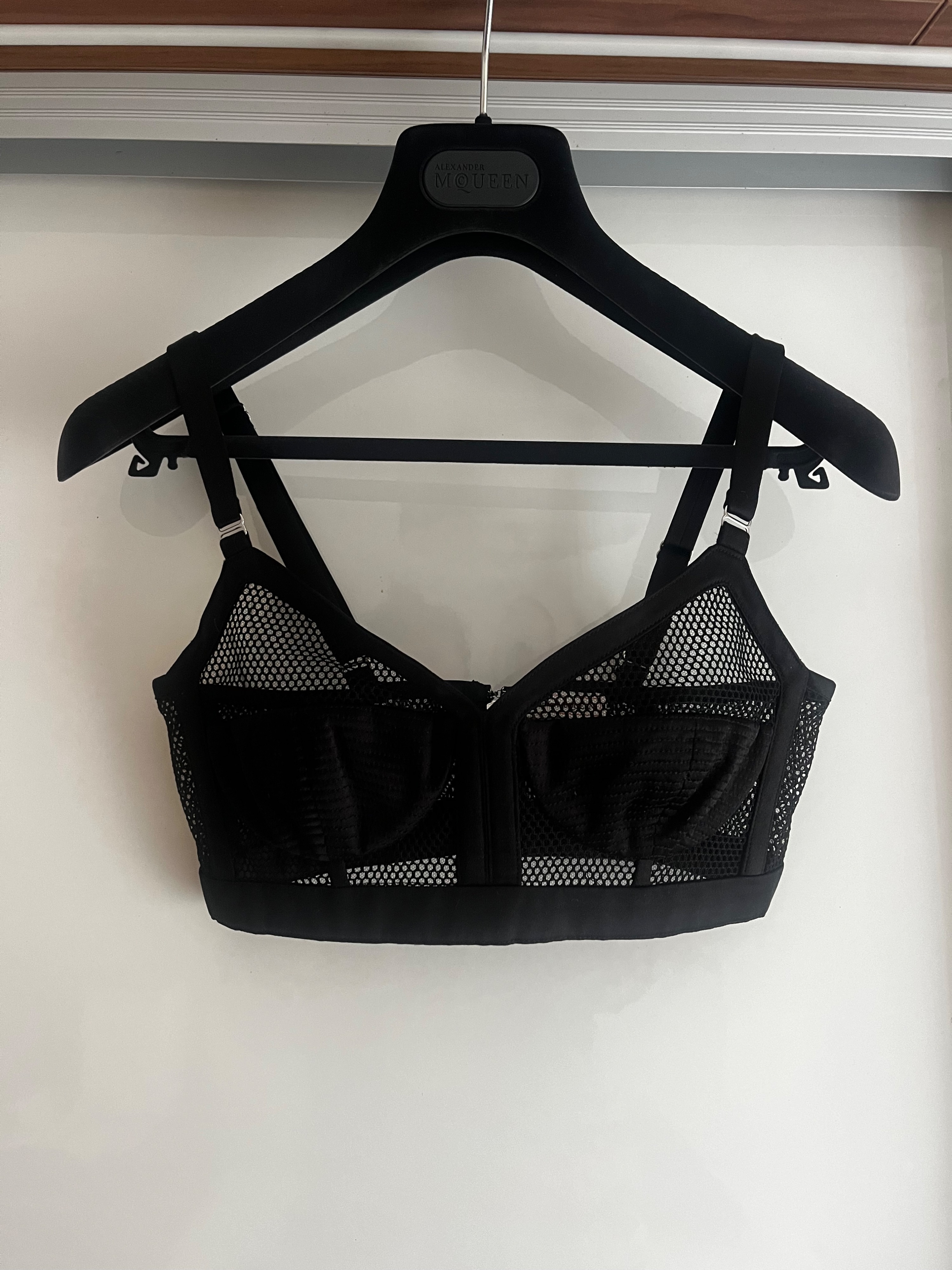 Alexander McQueen Black Mesh Bustier Size XS