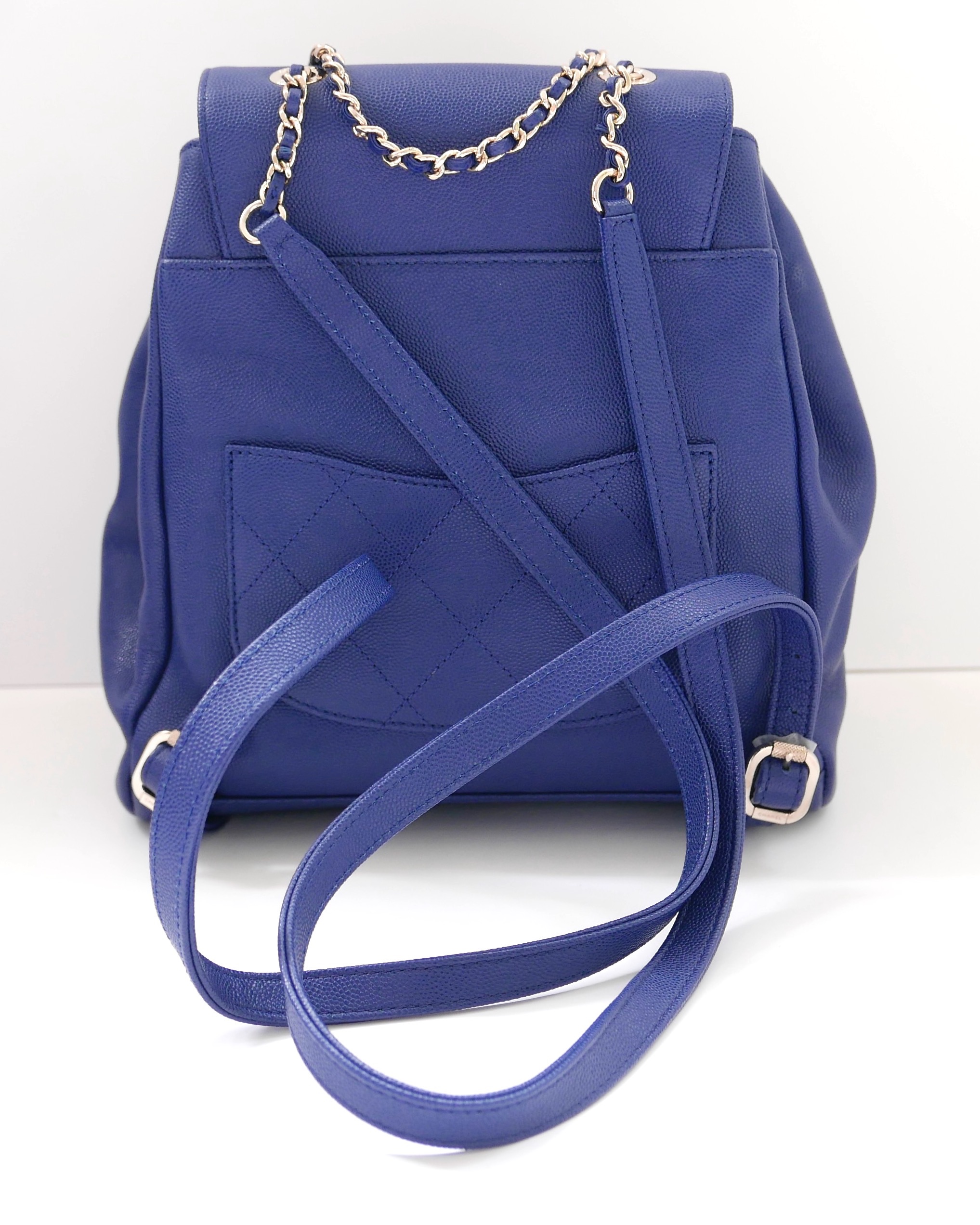 Chanel Blue Business Affinity Backpack leather