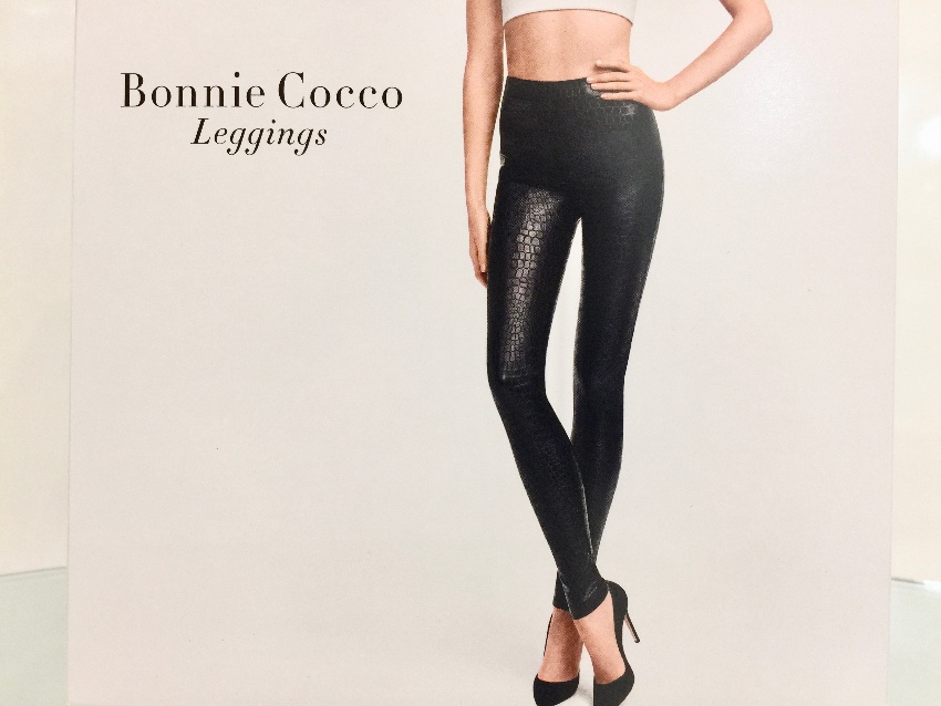 Wolford Bonnie Cocco Crocodile Faux-Leather Leggings Size S Black leather