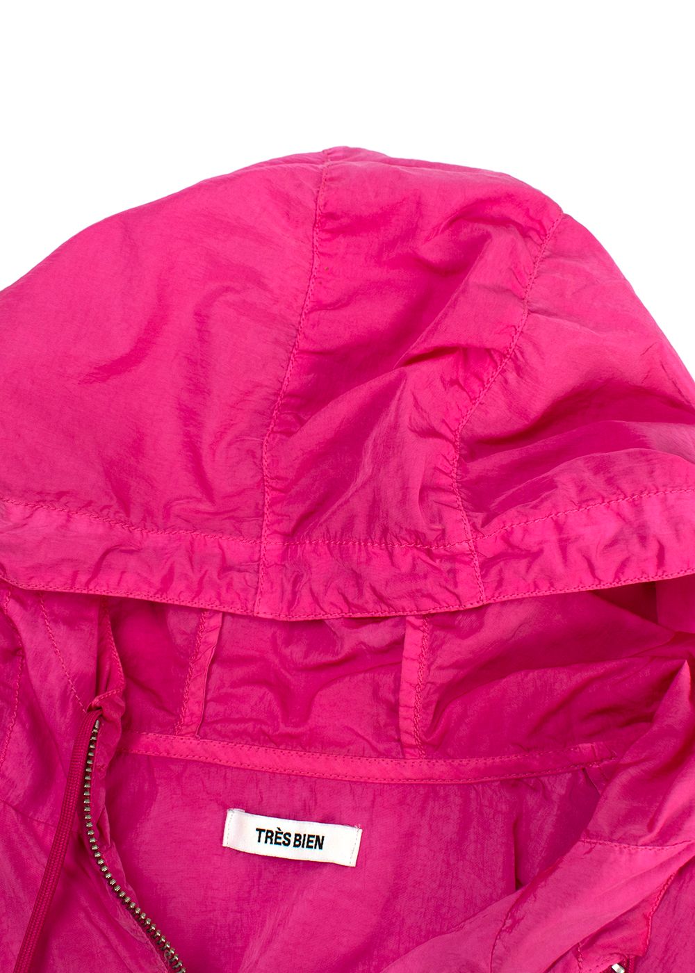 Men's Preowned Tres Bien Pink Lightweight Windbreaker Jacket Size M Bright Pink polyamide