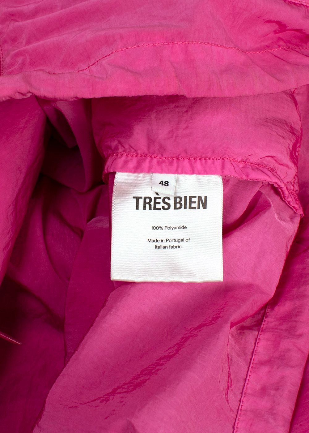 Men's Preowned Tres Bien Pink Lightweight Windbreaker Jacket Size M Bright Pink polyamide