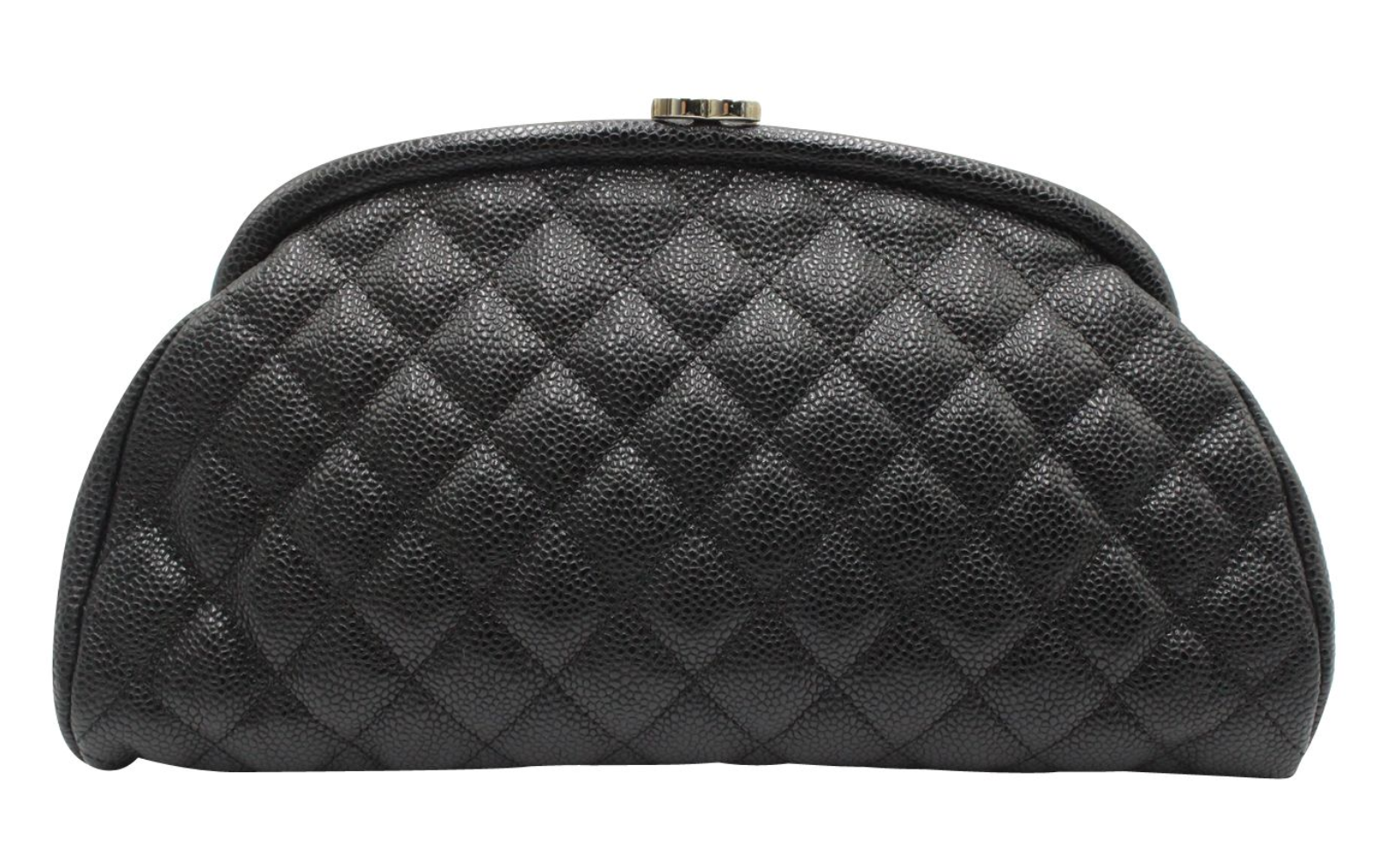 Chanel Black Caviar Leather Timeless Clutch Bag