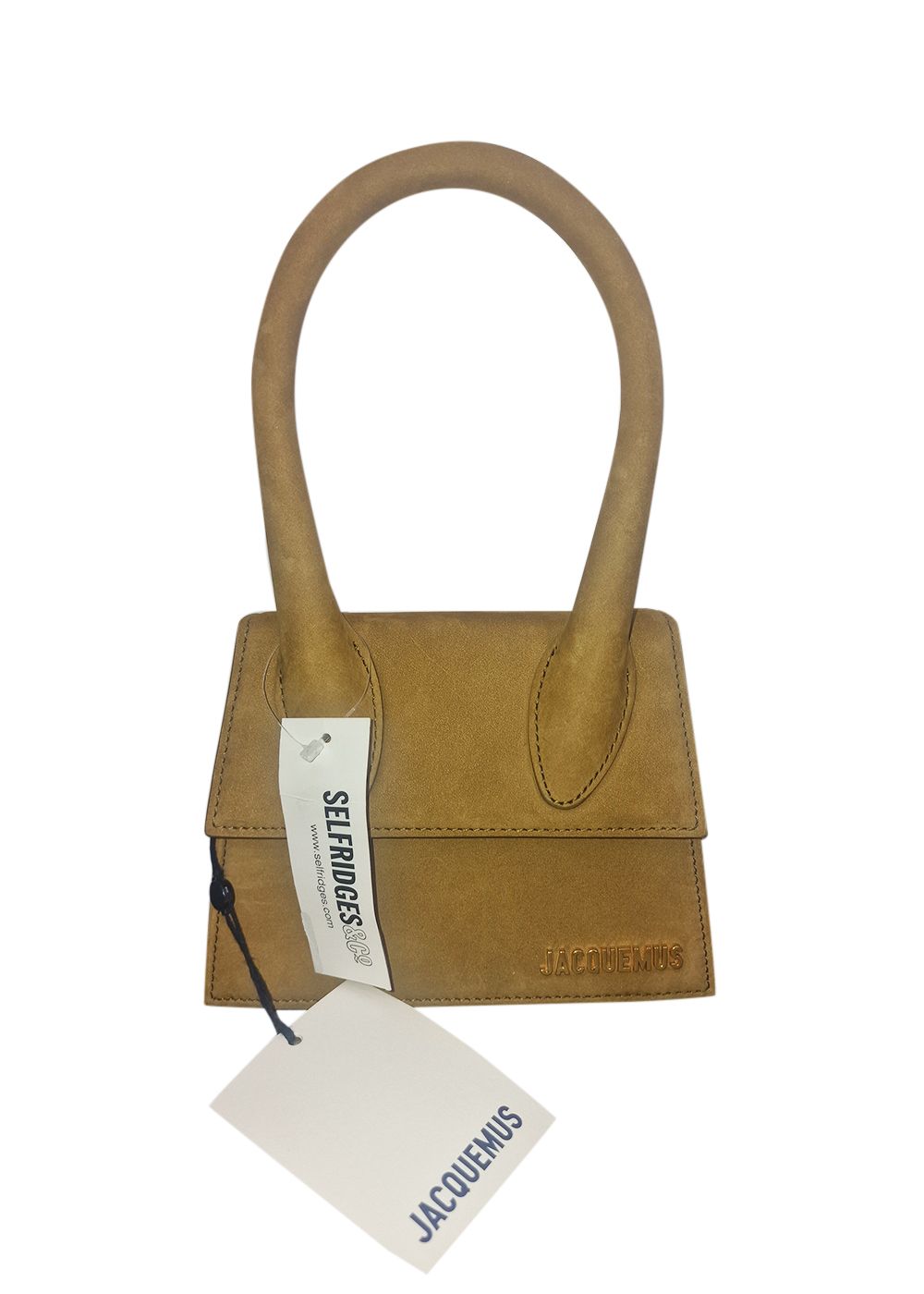 Jacquemus Brown Le Chiquito Top Handle Bag Size M Tapenade/khaki suede/leather