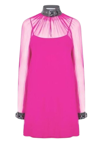 Moschino Pink Bondage Dress Size M silk