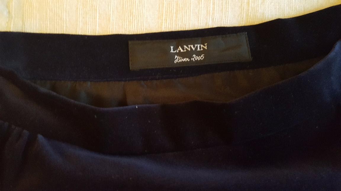 Lanvin midnight blue velvet skirt Size S