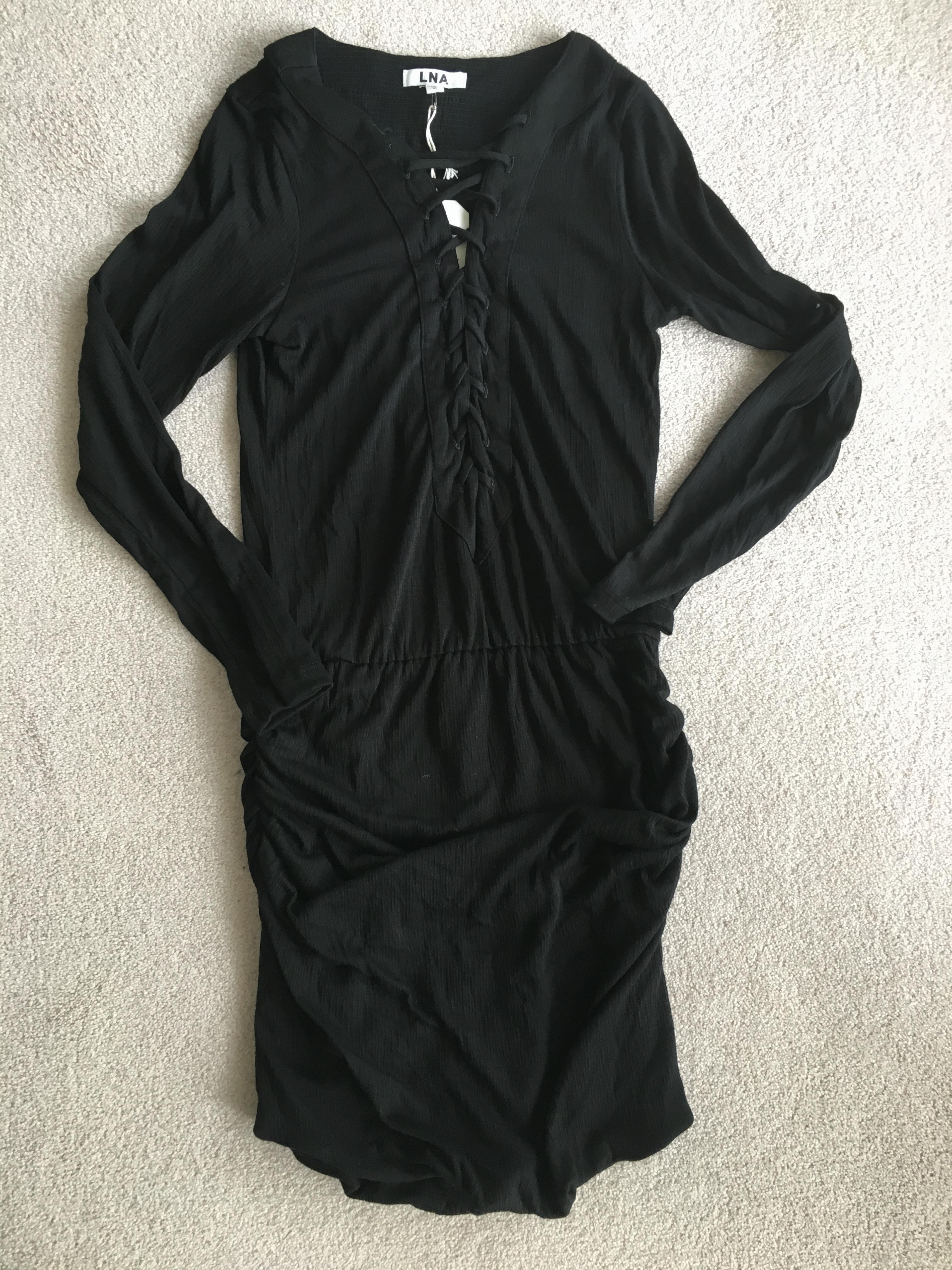 LNA Lace Up Dress Size M Black