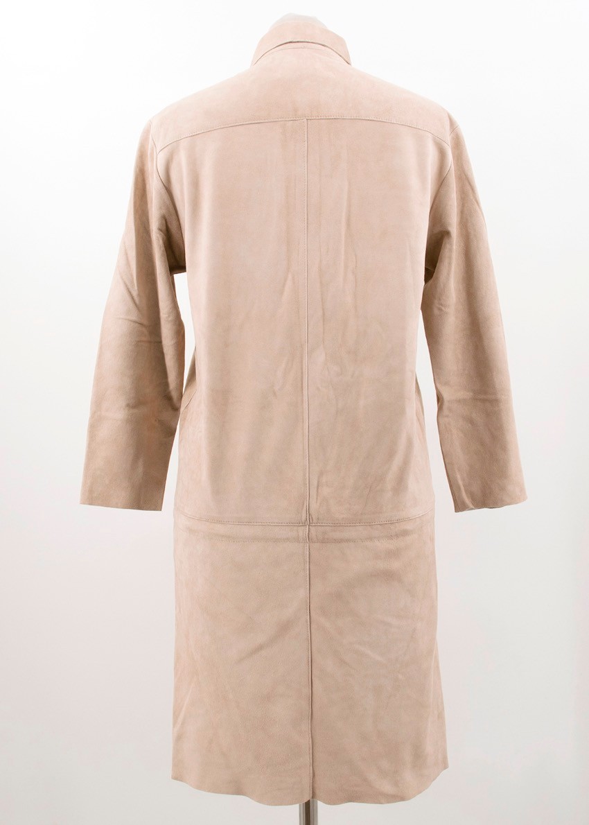 La Mania Beige Perea Long Sleeved Suede Dress Size XS Beige/Nude leather