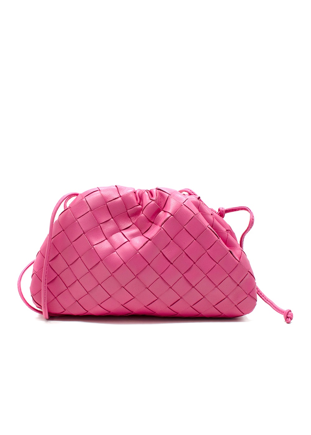 Bottega Veneta Pink Intrecciato Pouch Crossbody Bag leather