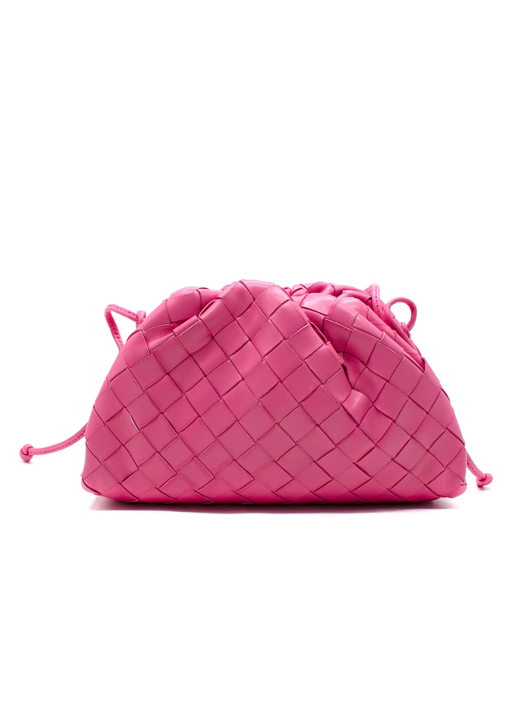 Bottega Veneta Pink Intrecciato Pouch Crossbody Bag leather