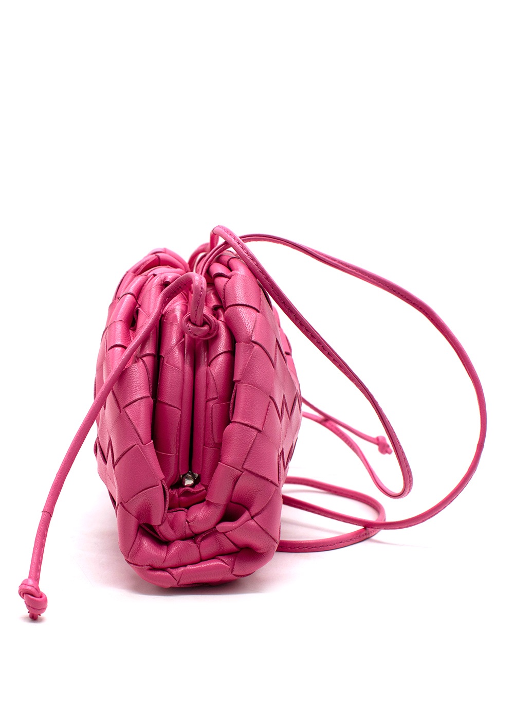 Bottega Veneta Pink Intrecciato Pouch Crossbody Bag leather