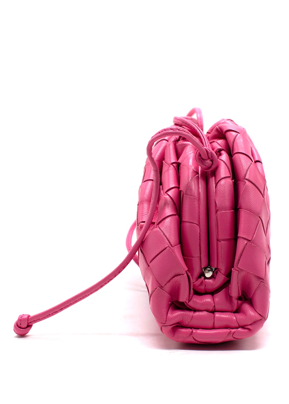 Bottega Veneta Pink Intrecciato Pouch Crossbody Bag leather