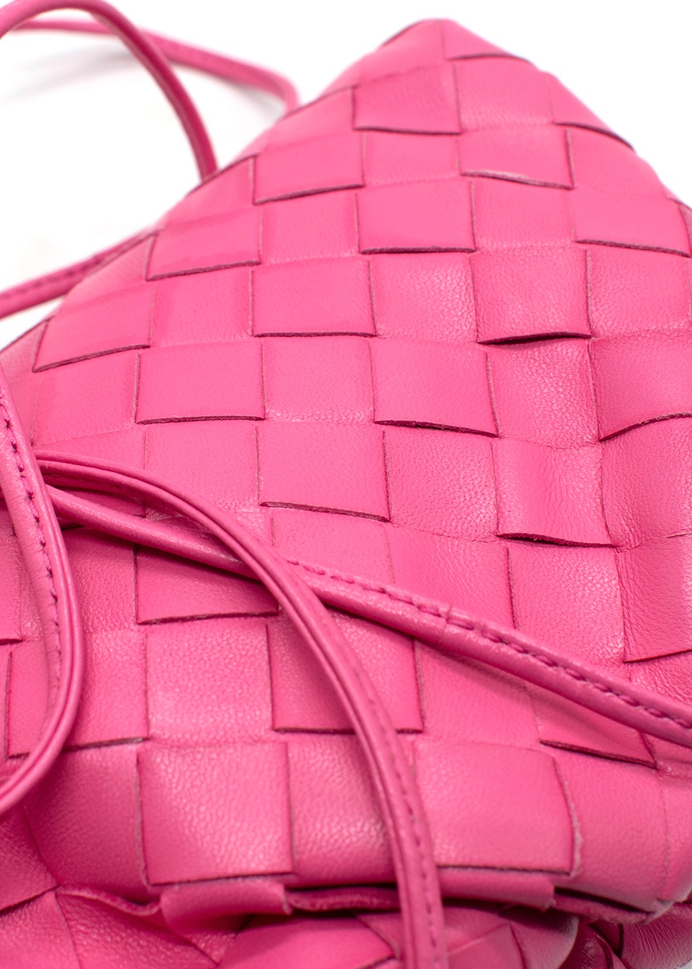 Bottega Veneta Pink Intrecciato Pouch Crossbody Bag leather