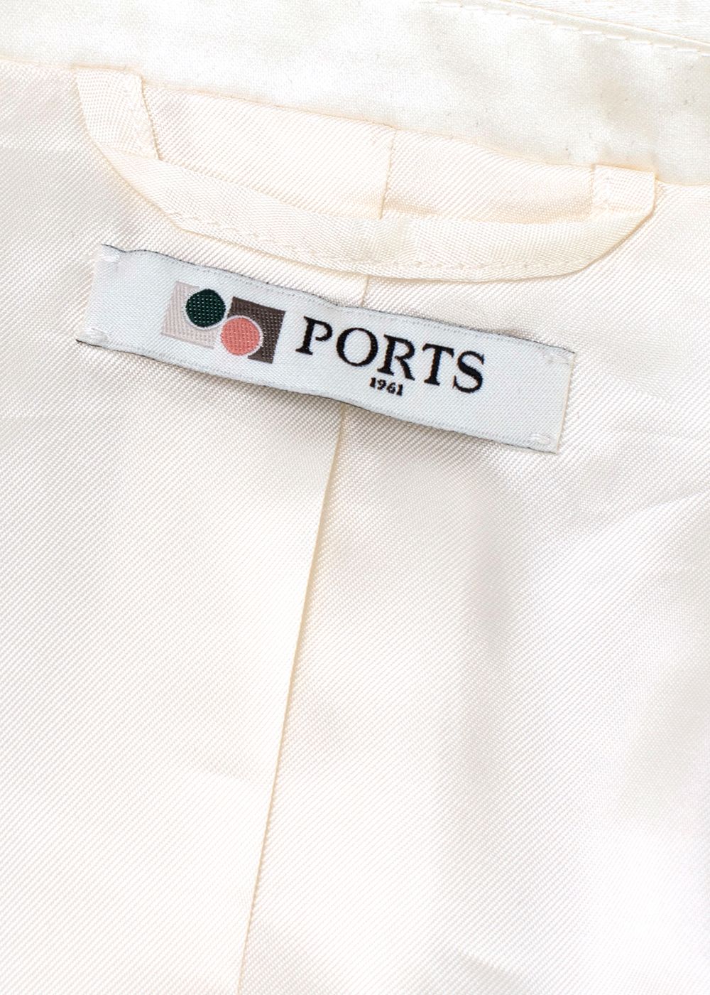 Ports 1961 Cream Double-breasted Blazer Waistcoat  Trousers Size S viscose