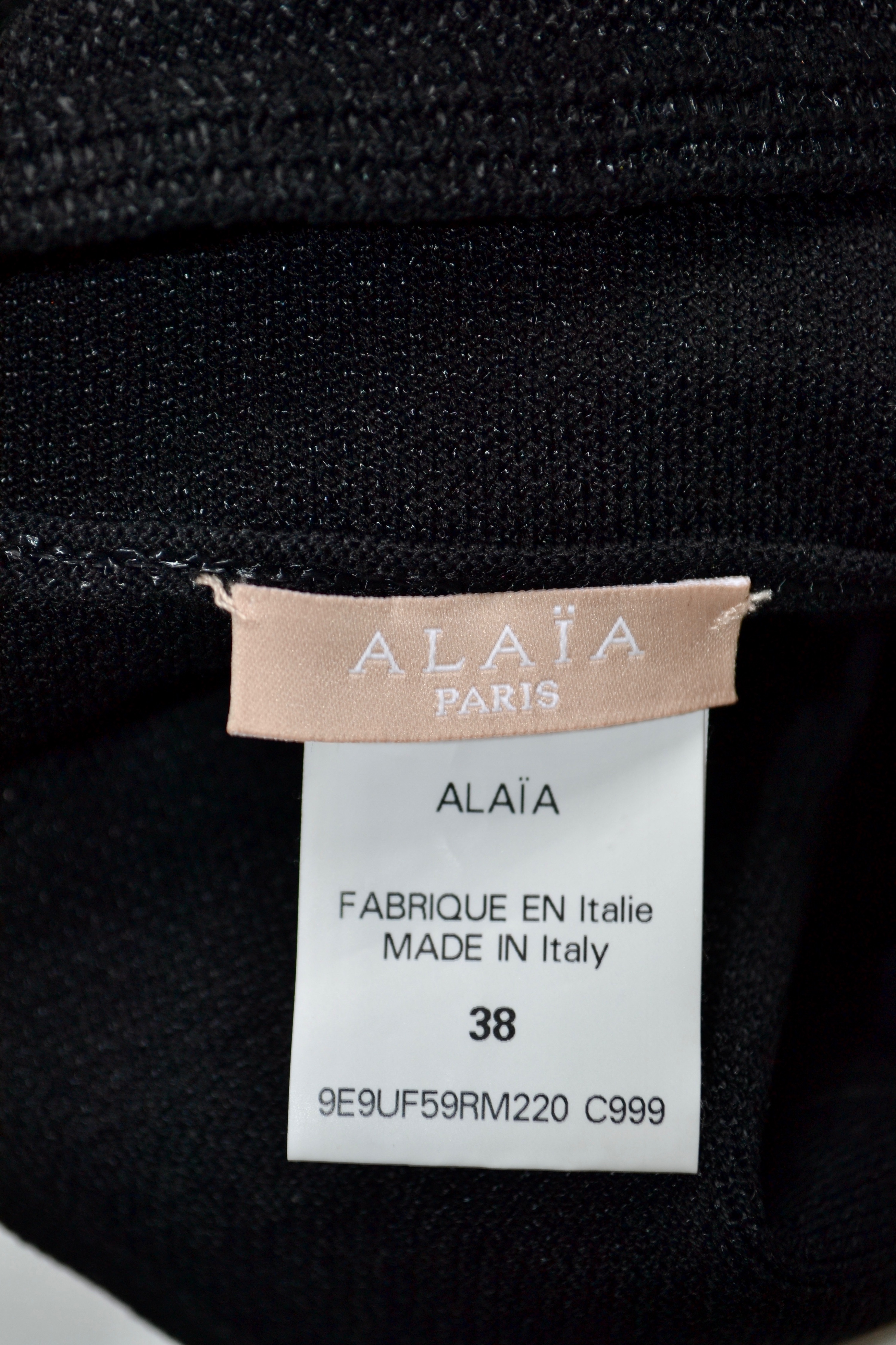 Preowned Alaia Black Halterneck Cropped Top Size S viscose/polyester