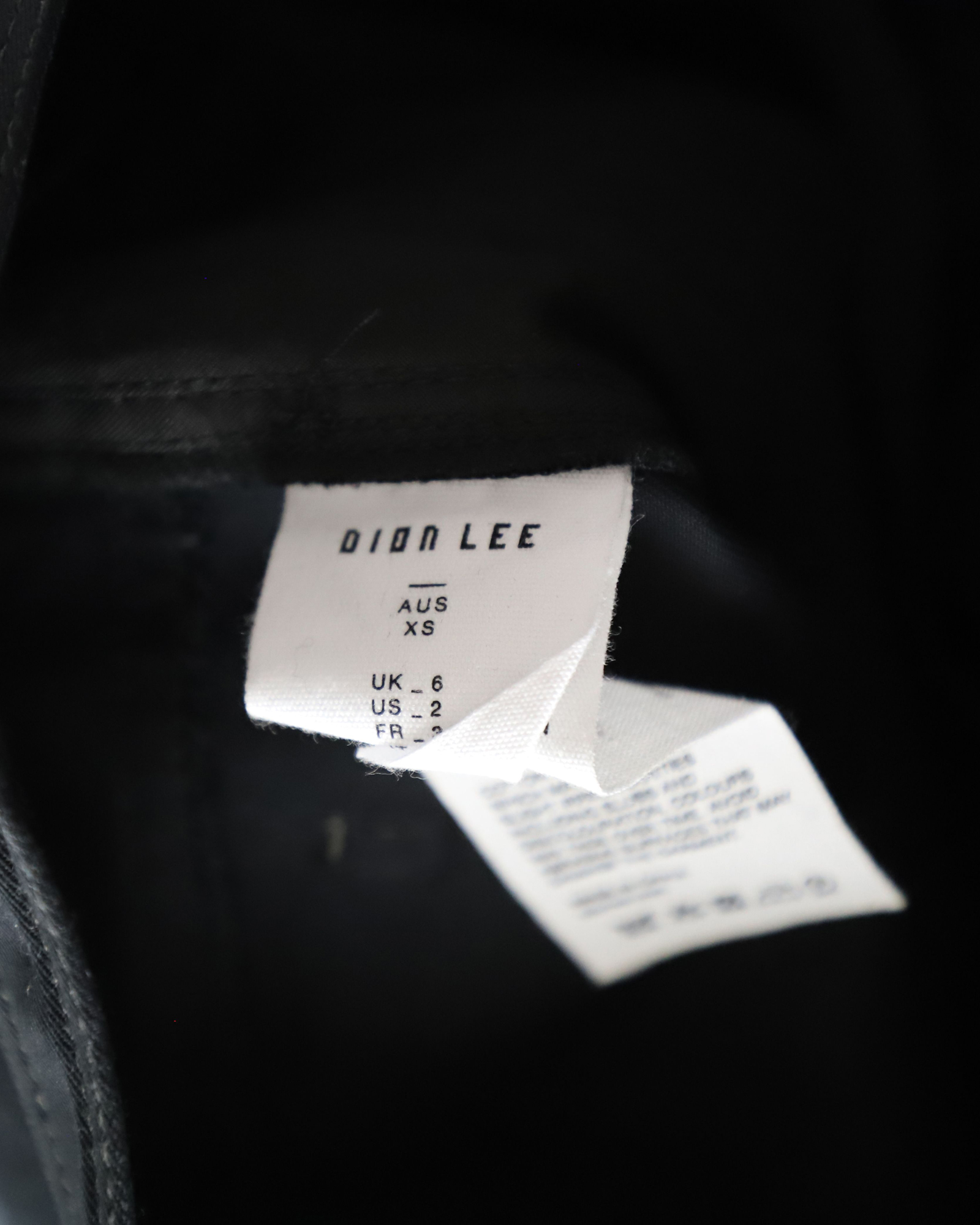 Preowned Dion Lee Black Utility Pants Size XXS cotton