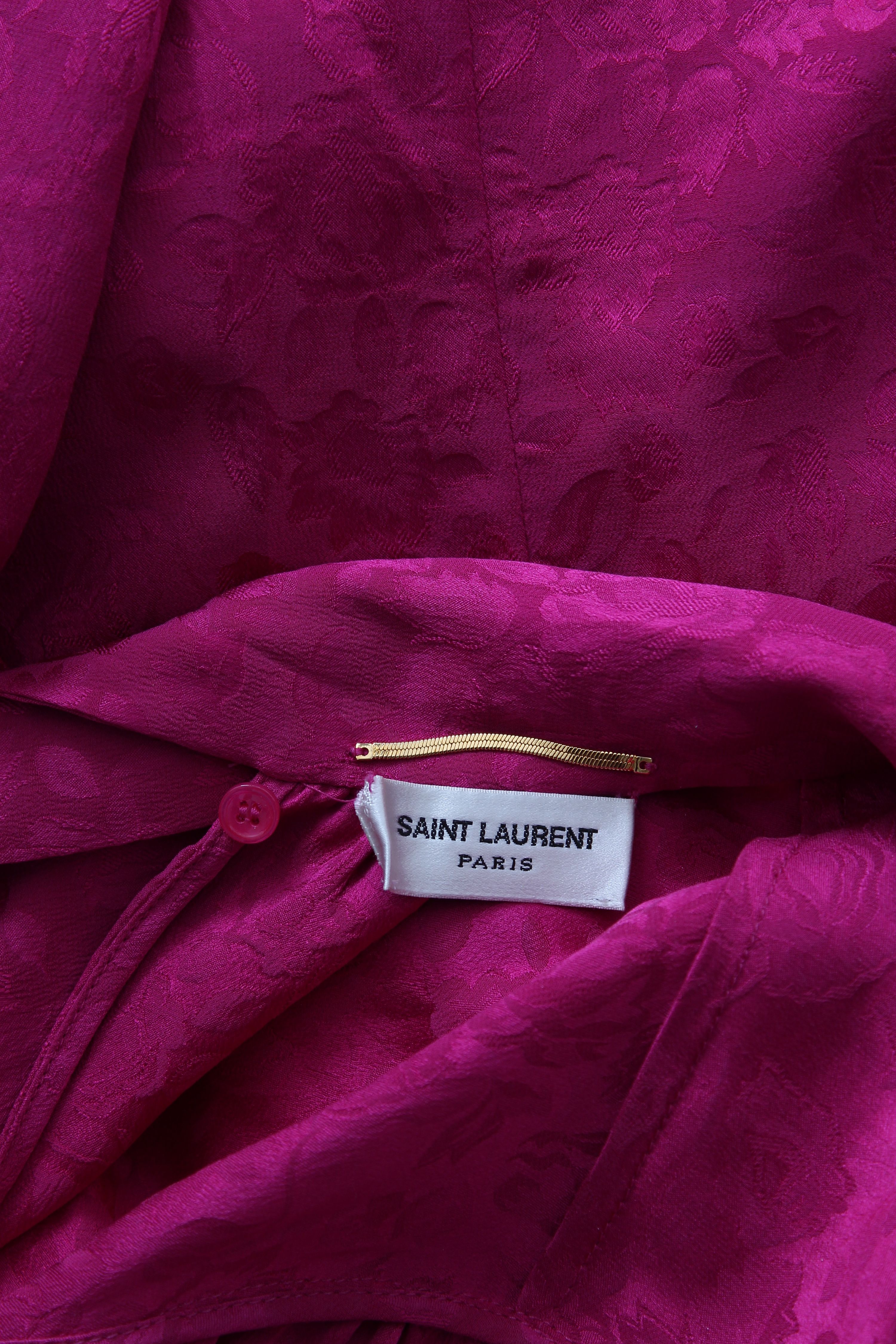 Preowned Saint Laurent Pink Silk Pussybow Blouse Size S