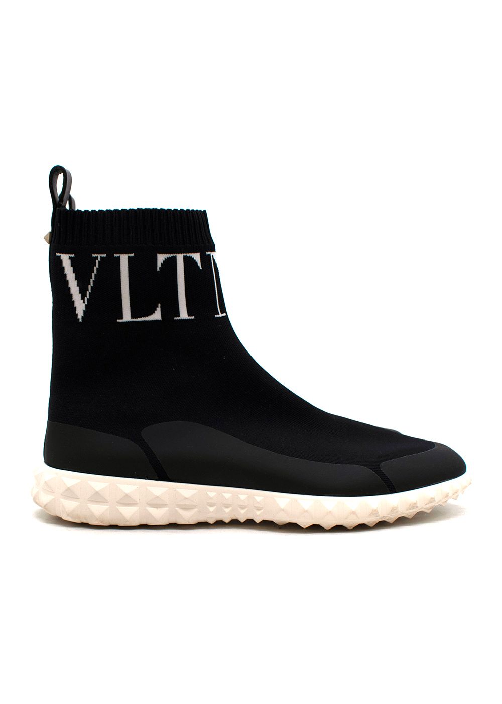 Preowned Valentino Garavani VLTN Sock Sneakers Size 37 Black polyester