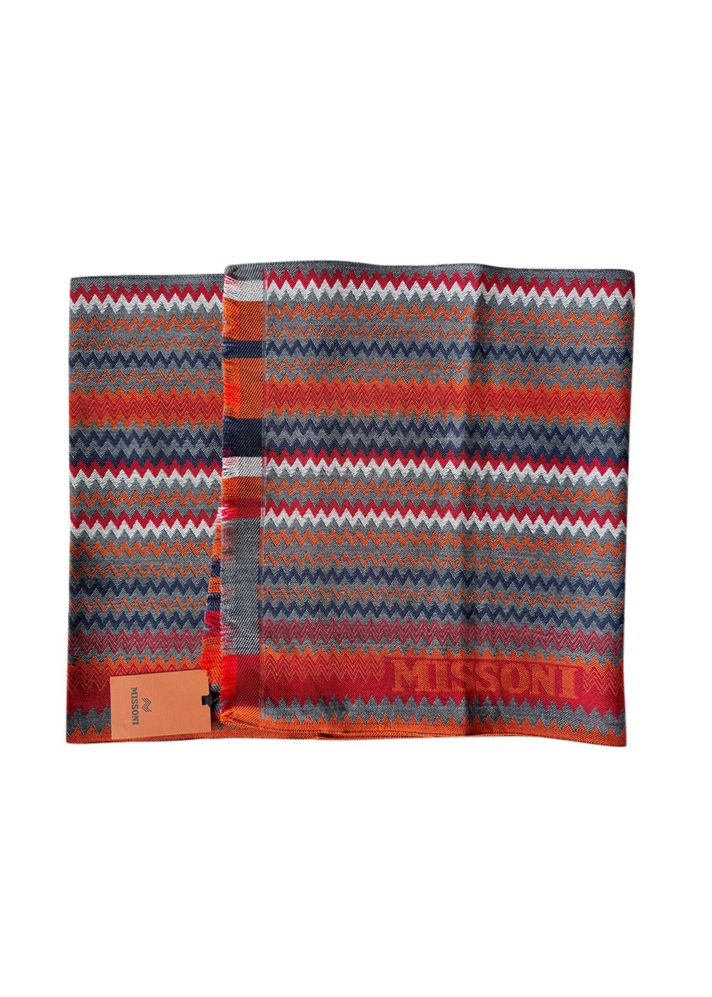 Missoni Multicoloured ZigZag Wool Scarf multi virgin wool