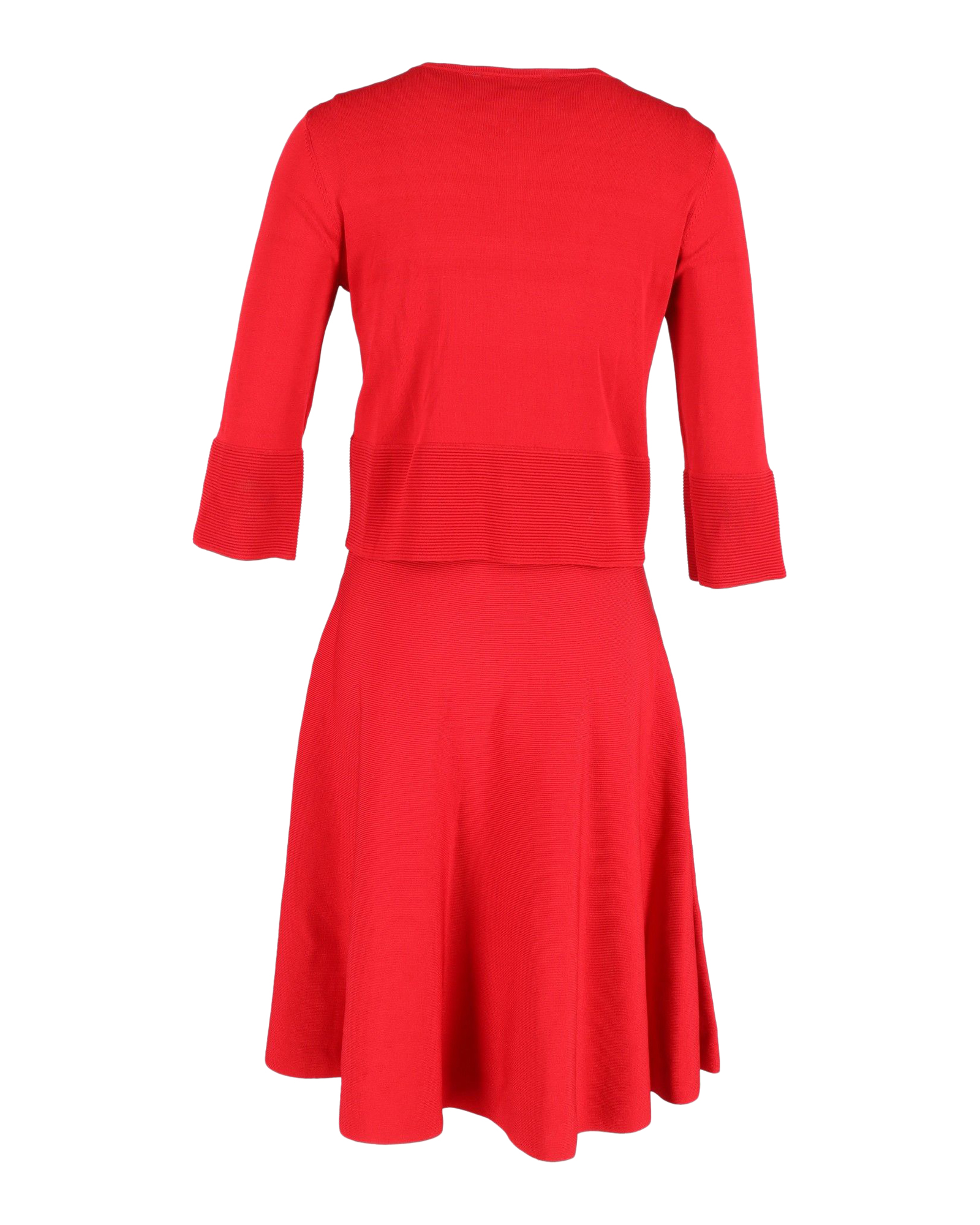 Preowned Carolina Herrera Red Cardigan and Dress Set Size M cellulose fibre/viscose