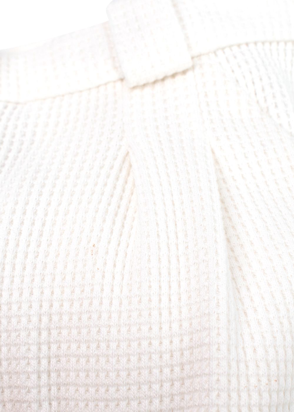 Chanel White Waffle Knit Bermuda Shorts Size XS cotton