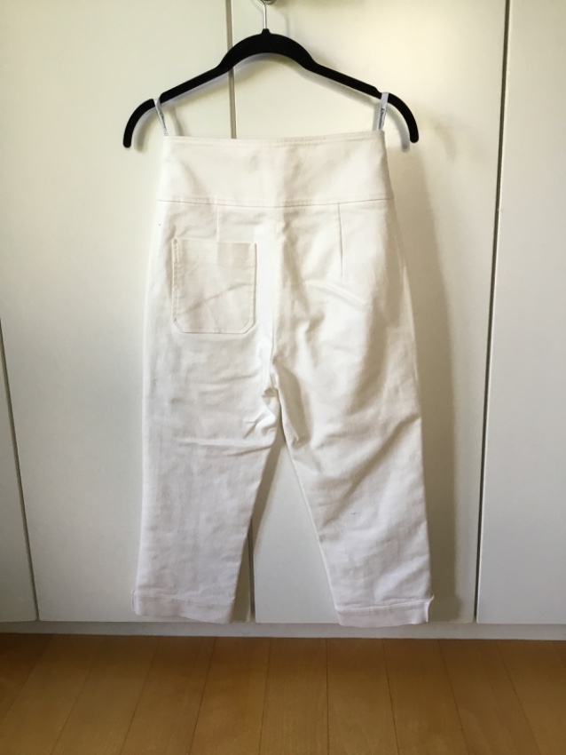 Preowned Dior Cream Tailored Cropped Pants Size S White cotton