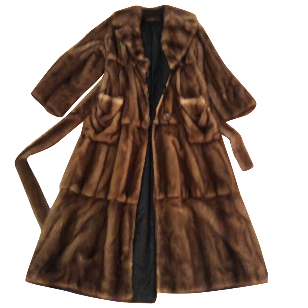 Preowned Fendi wild Mink Reversible Fur coat Gold