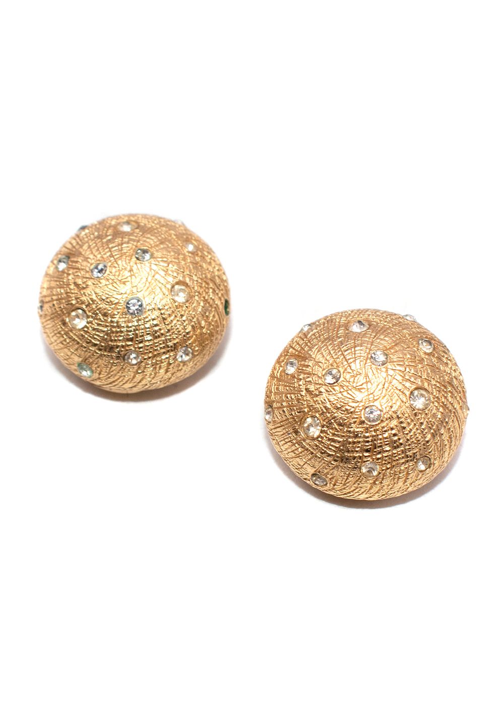 Dior vintage gold-tone crystal embellished earrings Gold metal