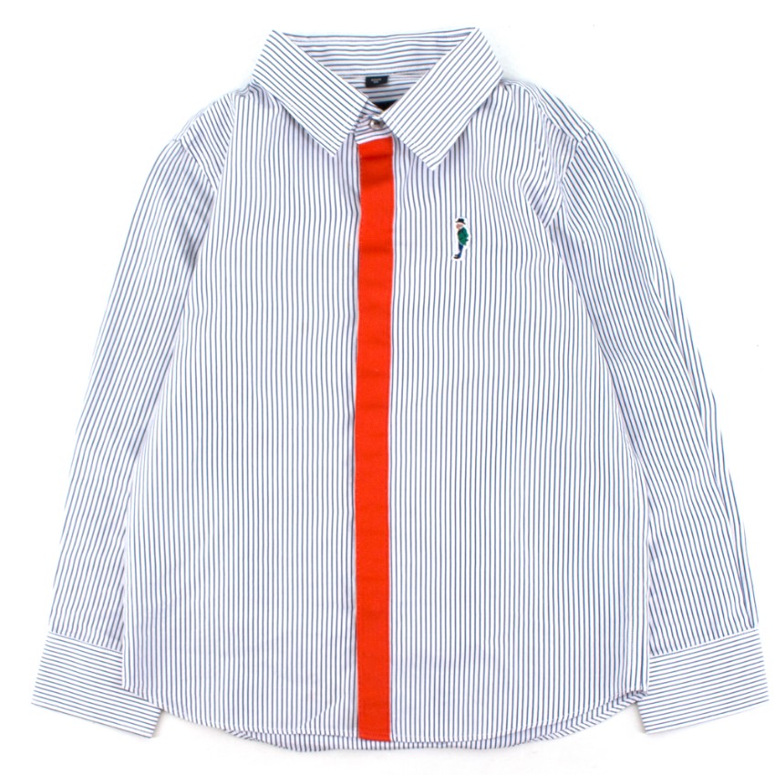 Preowned The Emperor Boys Striped Button Down Shirt Size 3 Years Multi-Coloured / Stripes unknown woven fabric