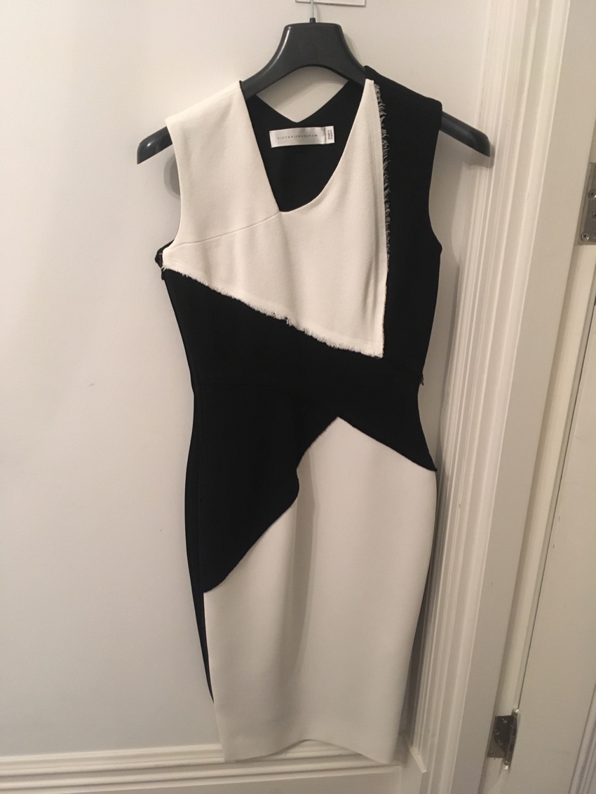 Victoria Beckham white fitted dress Size S viscose