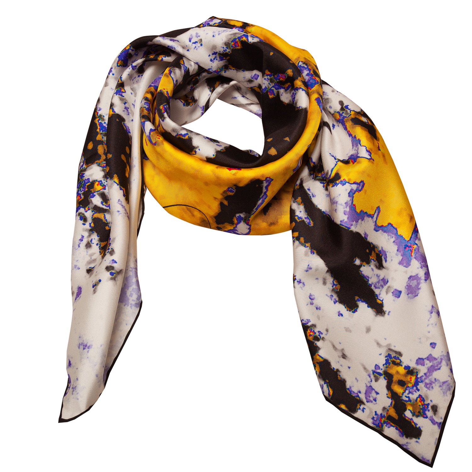 Men's Rosemary Goodenough Planting in Drifts VII Silk Scarf Yellow