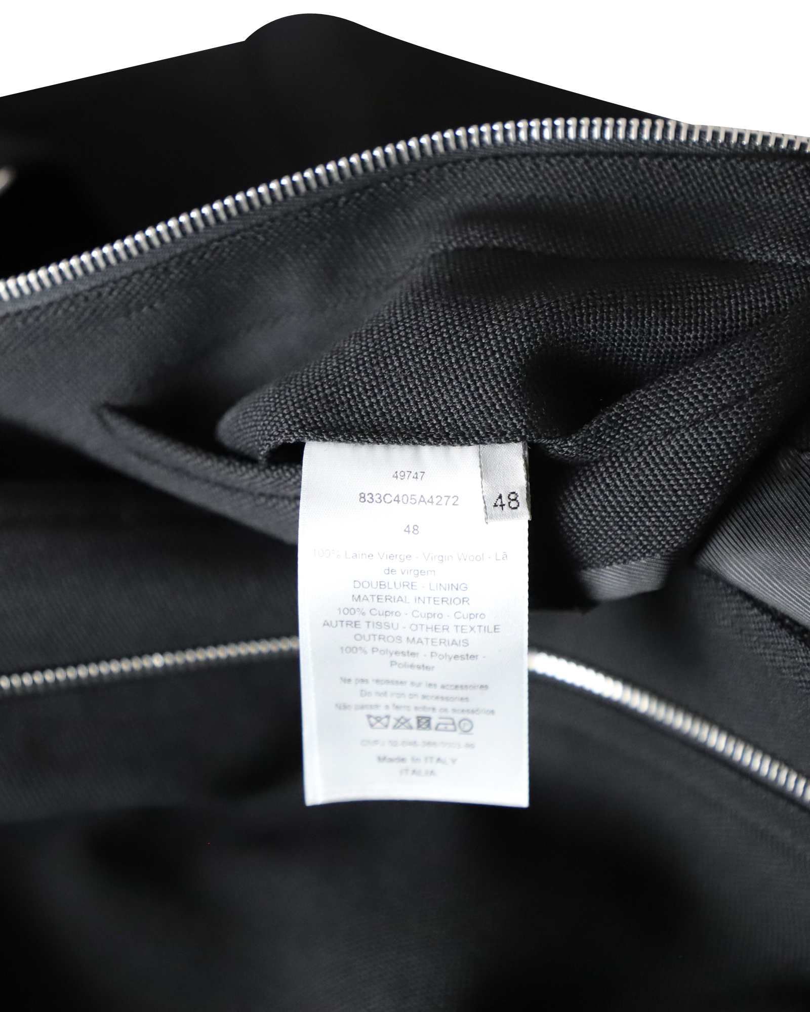 Dior Black Wool Zipped Jacket Size M