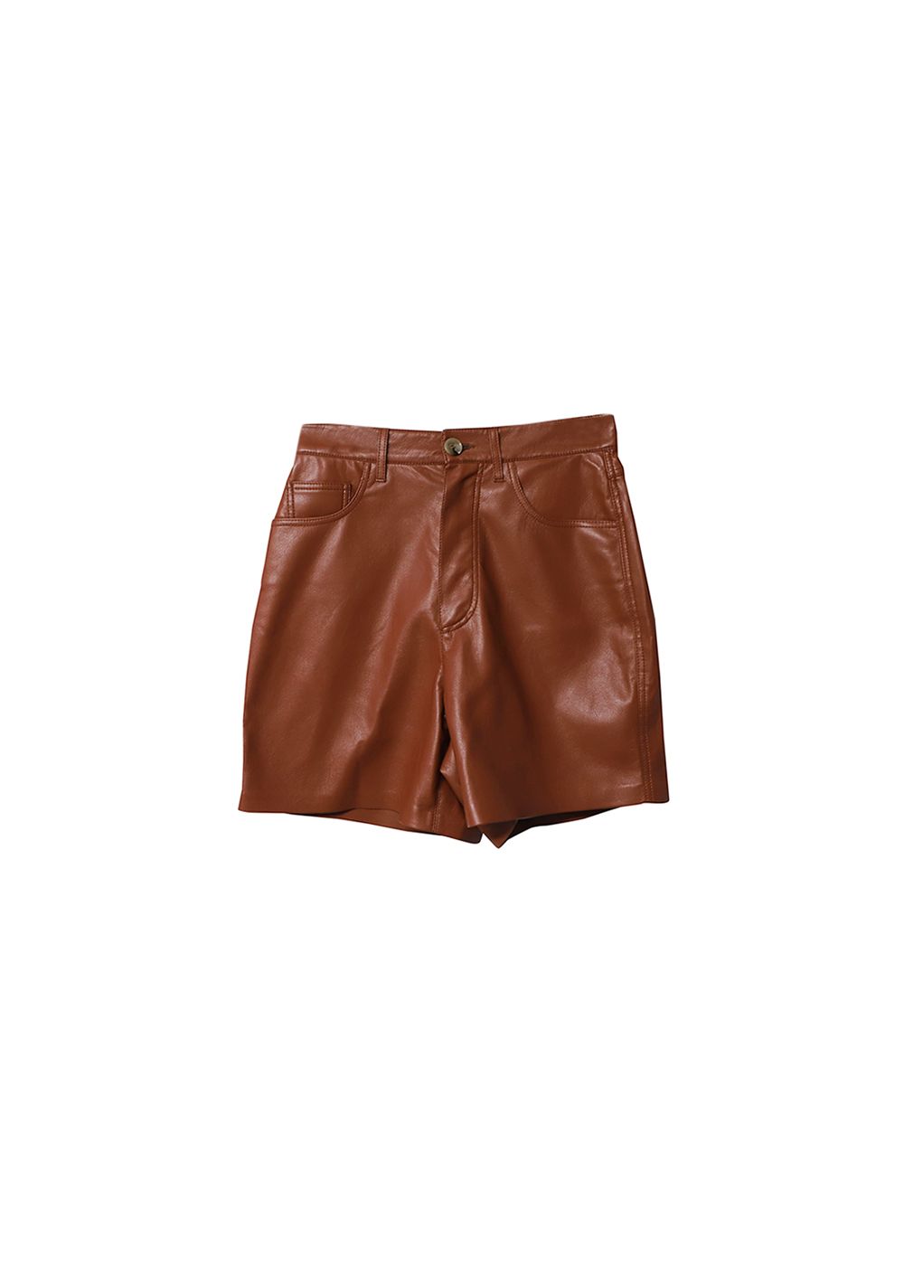 Preowned Nanushka Brown vegan leather shorts Size S