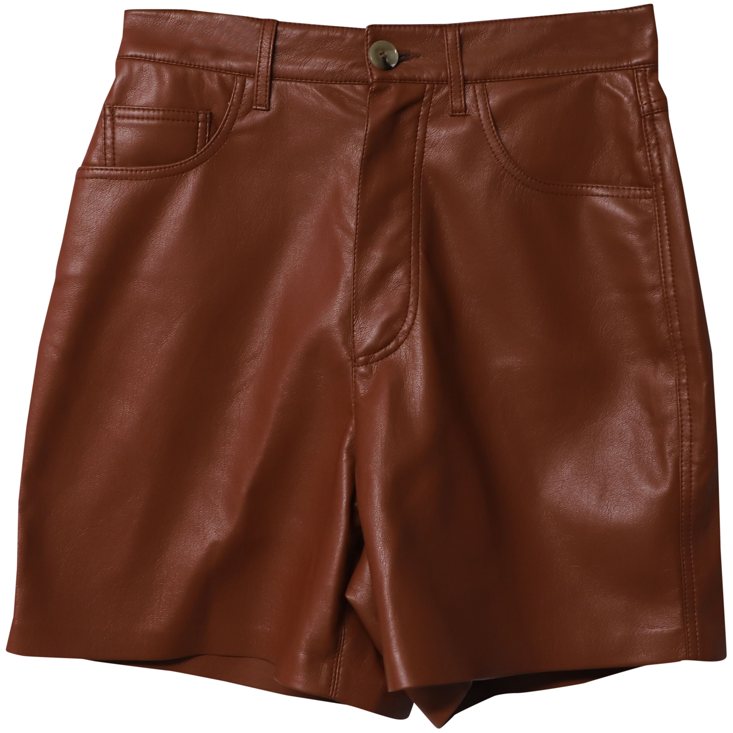 Preowned Nanushka Brown vegan leather shorts Size S