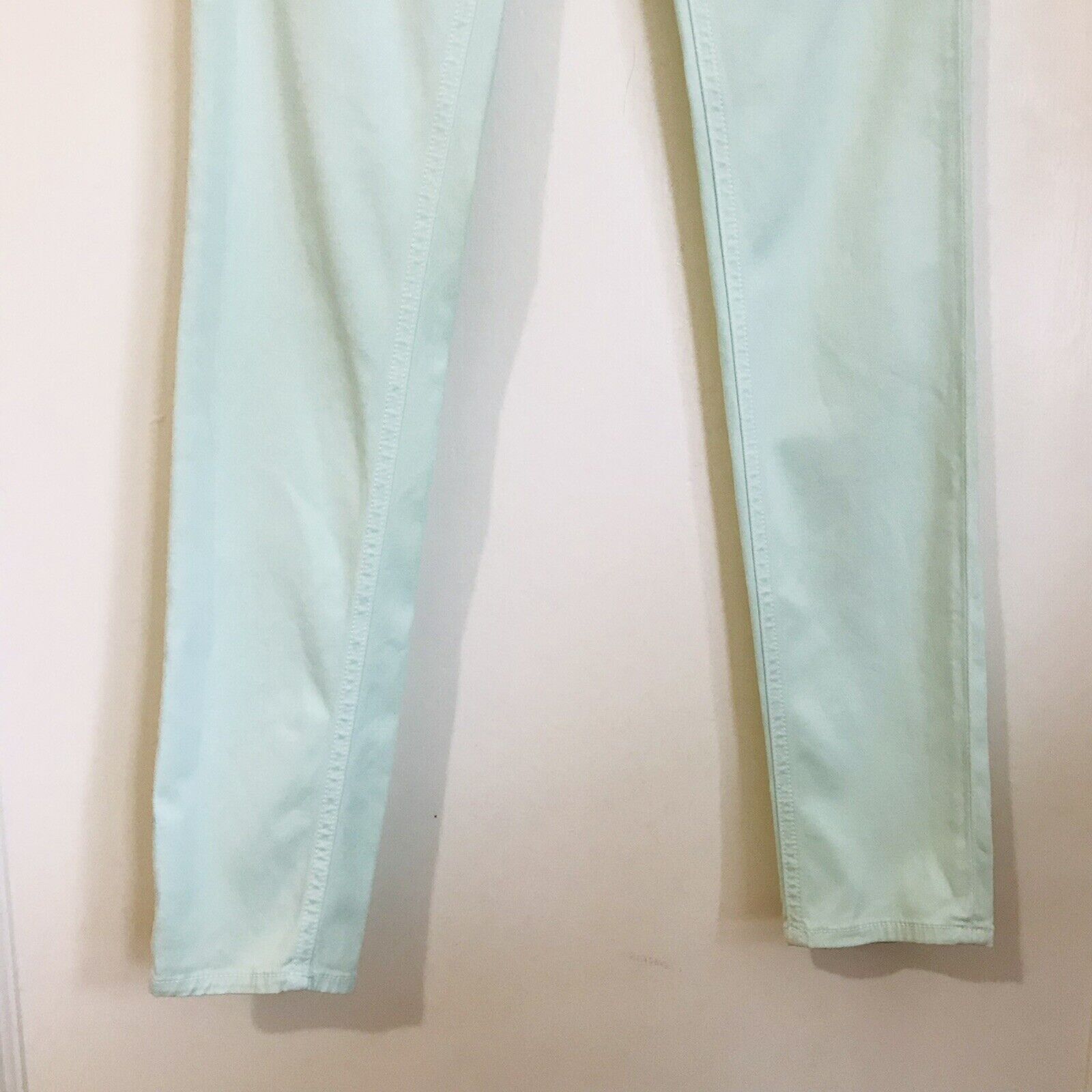 Preowned Rag and Bone Mint green stretch-denim skinny jeans Size 24/61 Ice Mint cotton