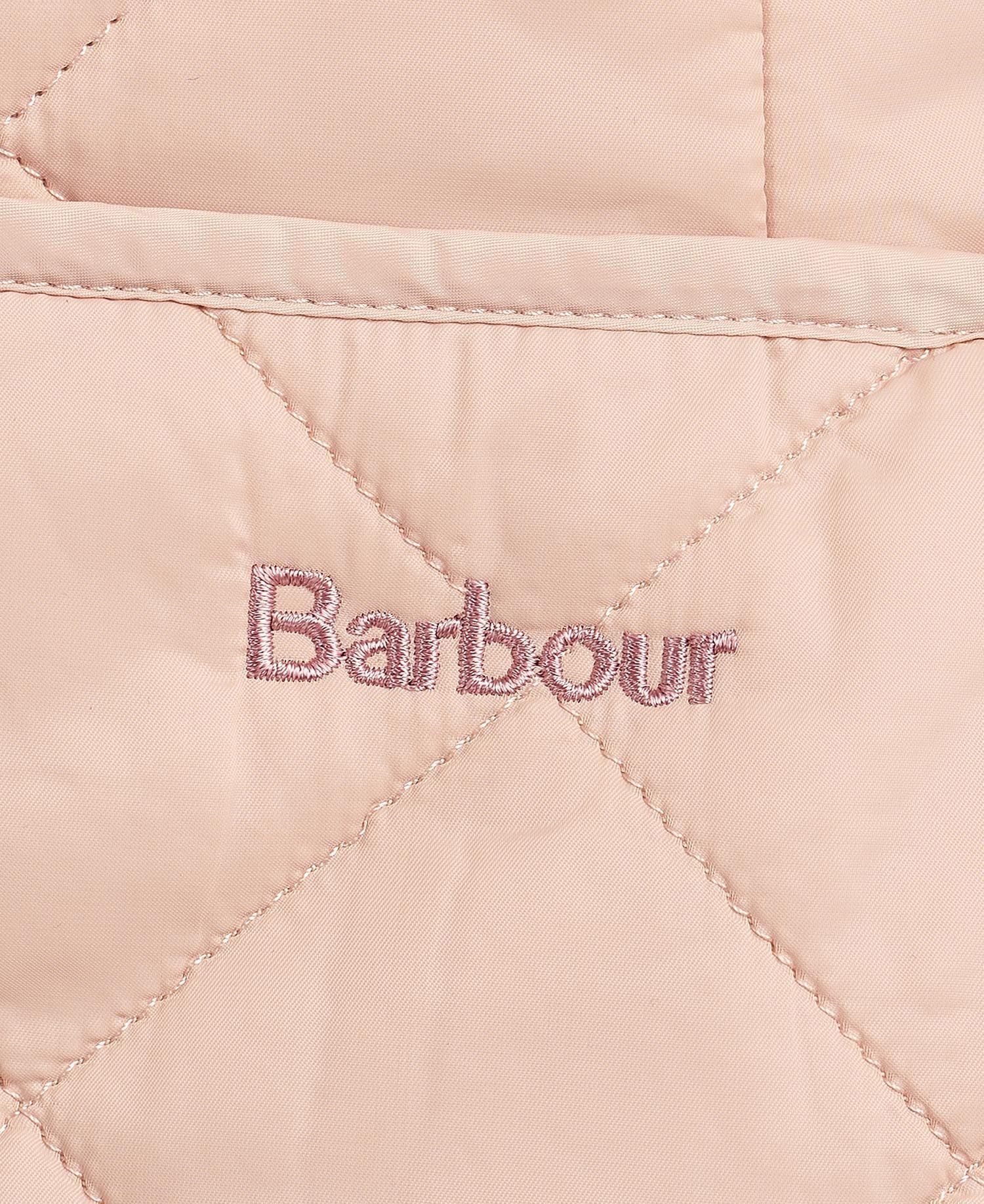 Barbour Pale Pink Deveron Quilted Jacket Size M Rose Pink outer/polyamide lining/polyamide