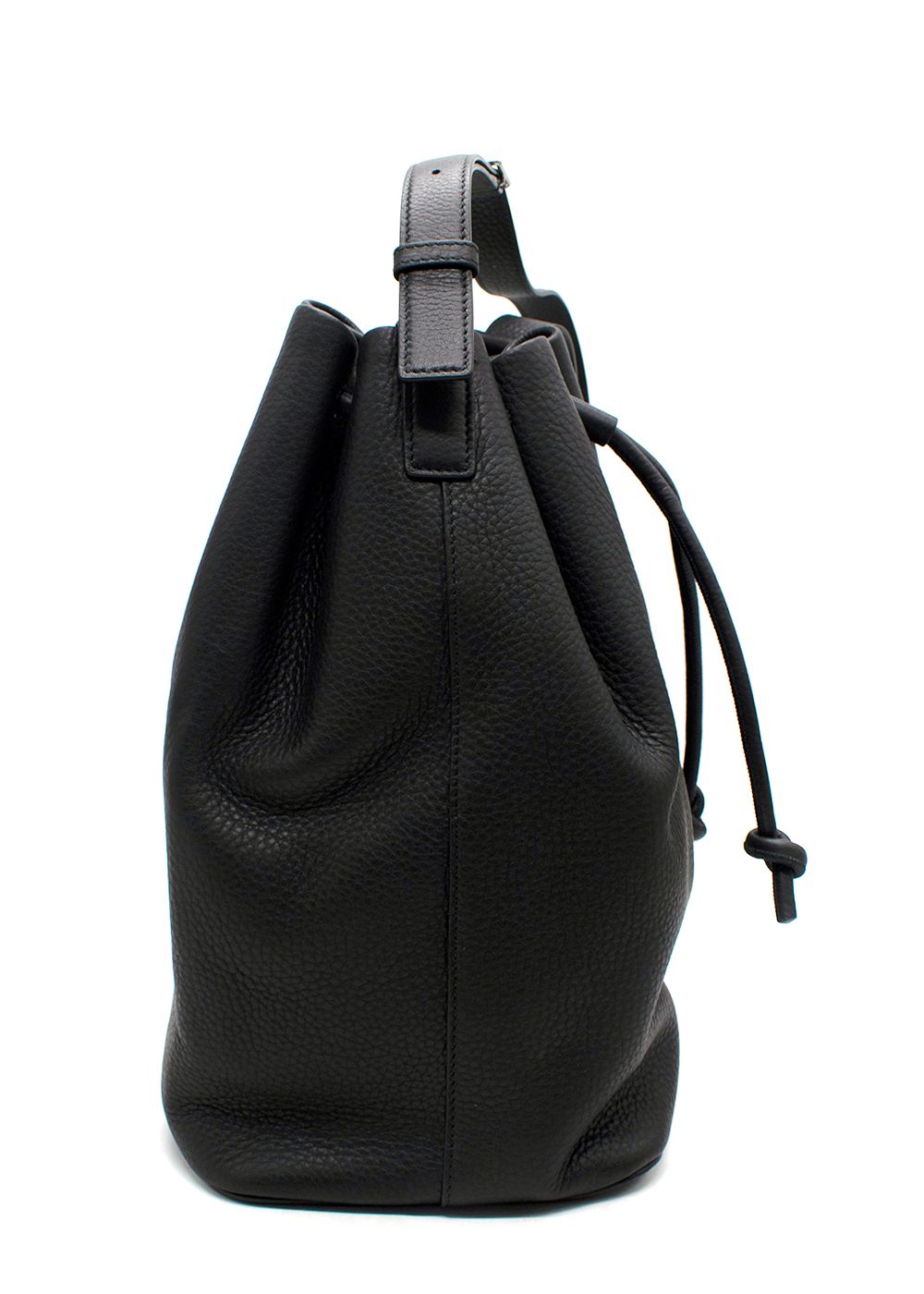 Casasola Black Leather Bucket Bag