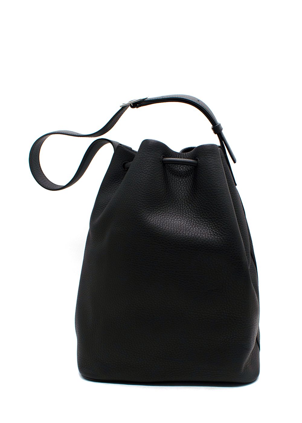 Casasola Black Leather Bucket Bag