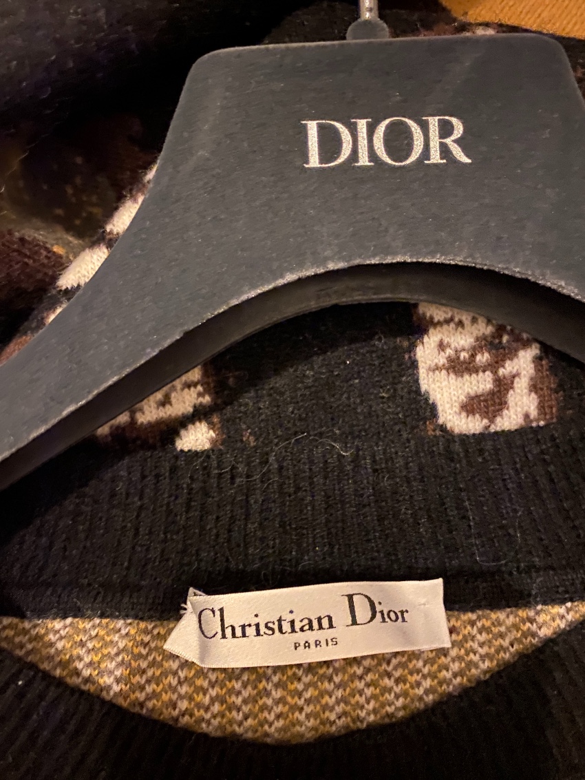 Dior Runway Cashmere Knit Jumper Size S Tan/Brown