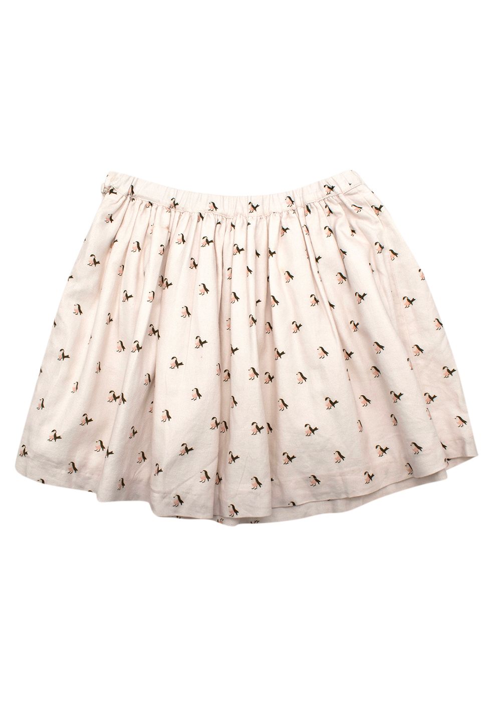 Boys Preowned Marie Chantal Kids 8Y Bird Print Cotton Blend Skirt Size 8 Years White