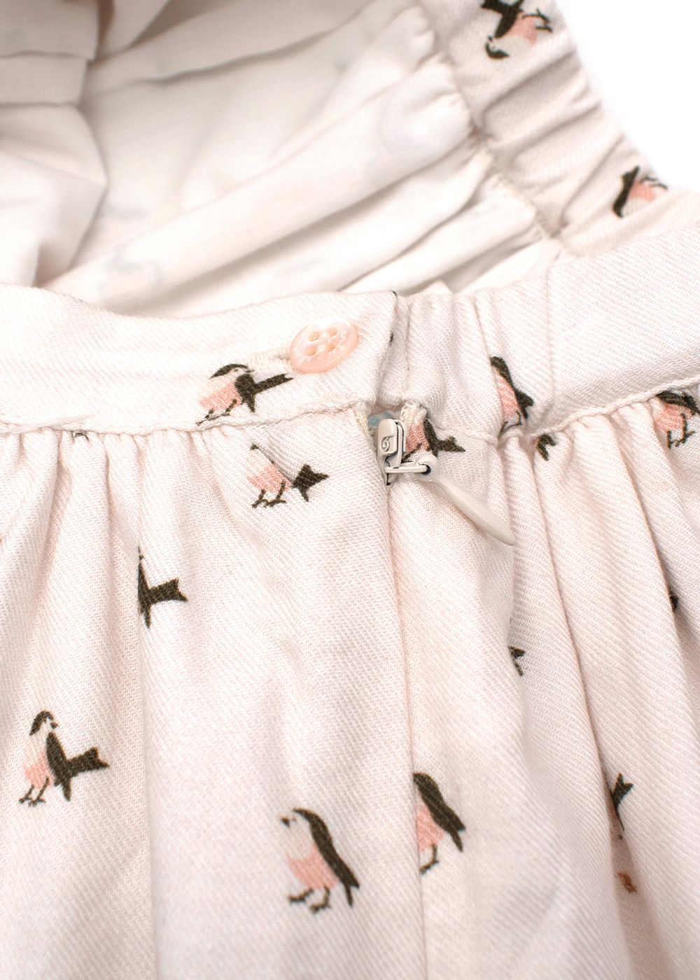 Boys Preowned Marie Chantal Kids 8Y Bird Print Cotton Blend Skirt Size 8 Years White