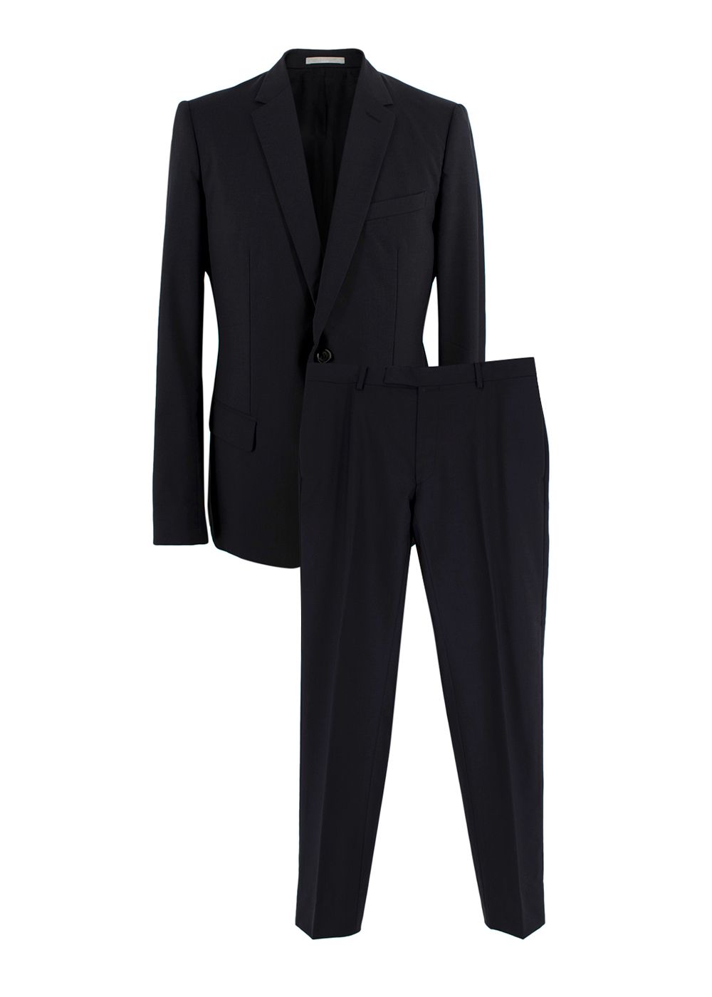 Men's Preowned Dior Homme Black Single Breasted Wool Suit Size M