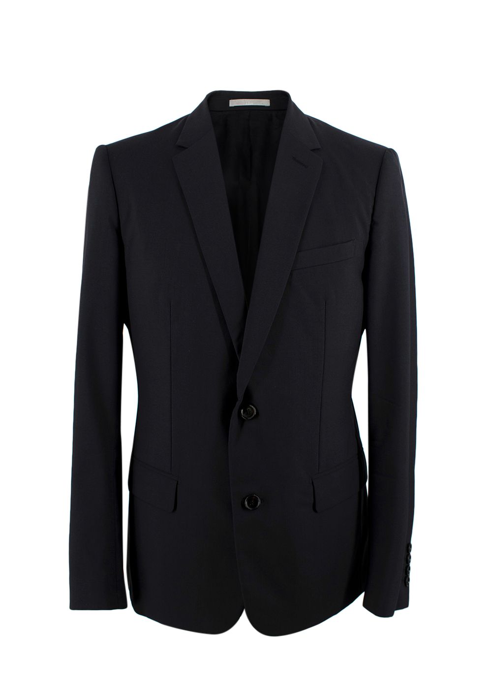 Men's Preowned Dior Homme Black Single Breasted Wool Suit Size M