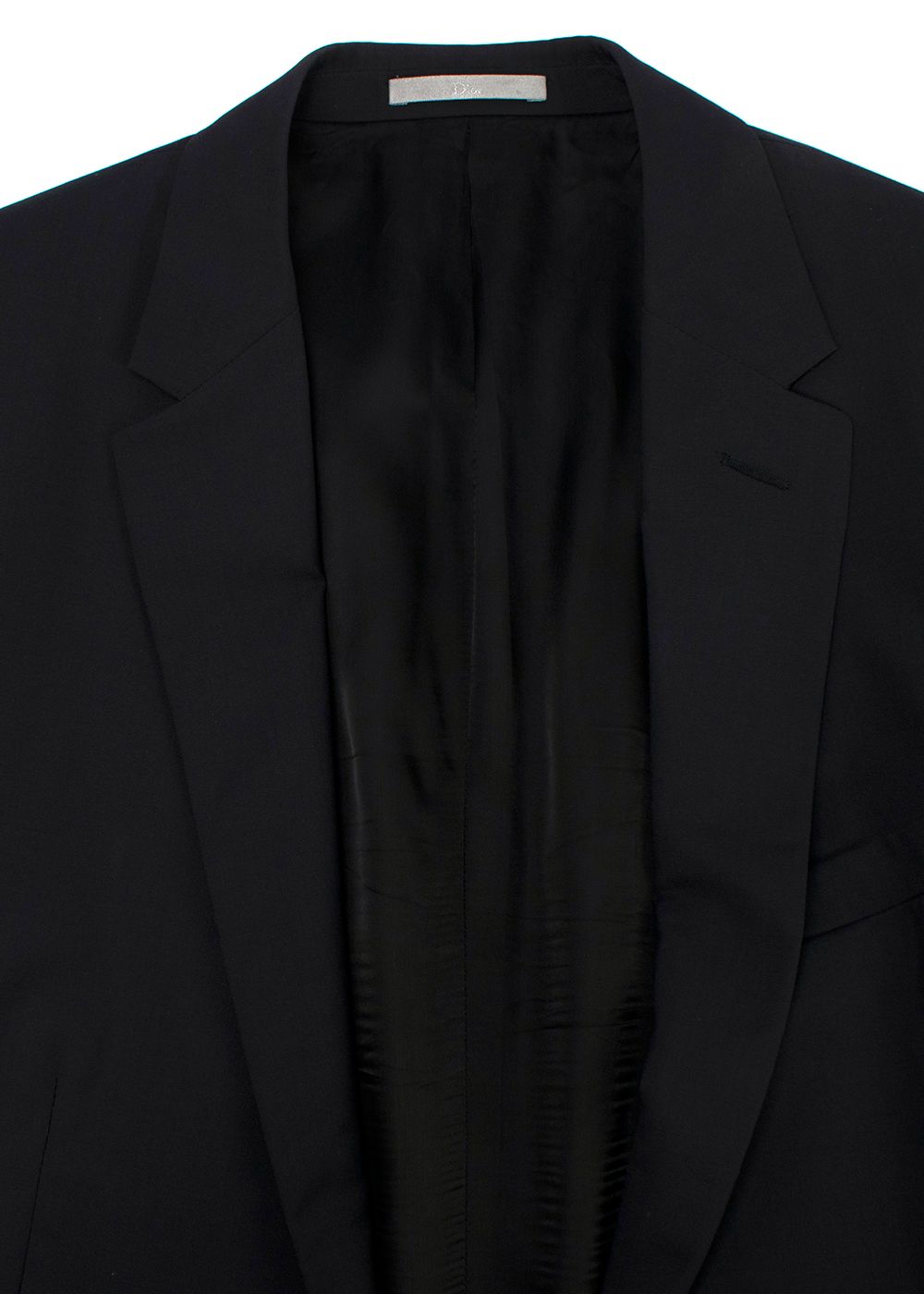 Men's Preowned Dior Homme Black Single Breasted Wool Suit Size M