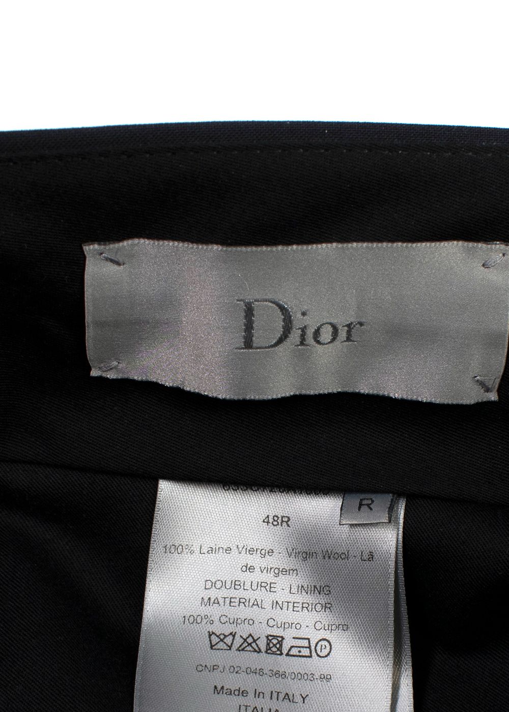 Men's Preowned Dior Homme Black Single Breasted Wool Suit Size M