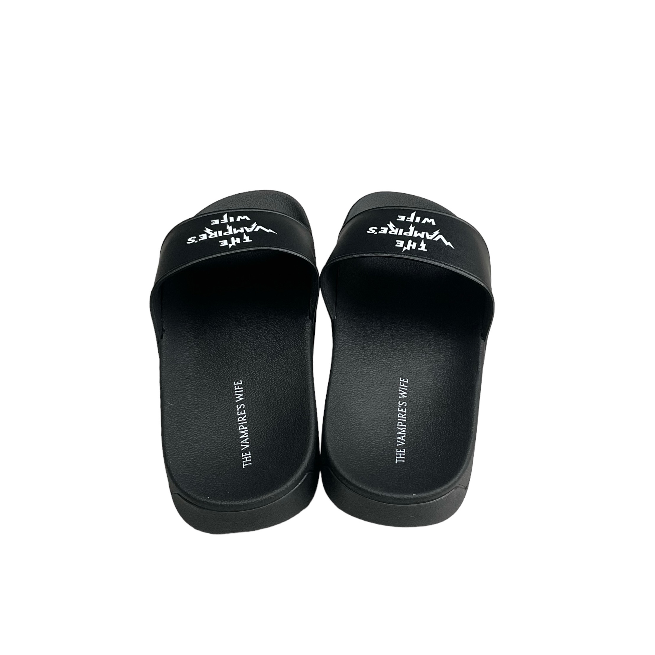 The Vampires Wife Black Rubber Slides Size 41